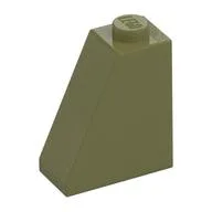 Brick Sloped 65° 2 x 1 x 2, Olive Green