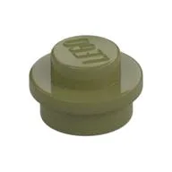 Plate Round 1 x 1 with Solid Stud, Olive Green