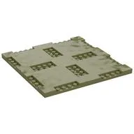 Plate Special 16 x 16 x 2/3 with Eight Recessed Edges with 1 x 4 Studs and Four Recessed Centers with 2 x 4 Studs, Olive Green