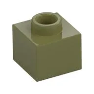 Plate 1 x 1 x 2/3 with Open Stud, Olive Green