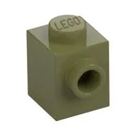 Brick Special 1 x 1 with Stud on 1 Side, Olive Green