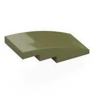 Brick Curved 4 x 2 No Studs, Olive Green