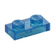 Plate 1 x 2, Trans-Dark Blue
