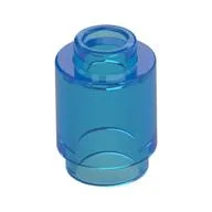 Brick Round 1 x 1 Open Stud, Trans-Dark Blue