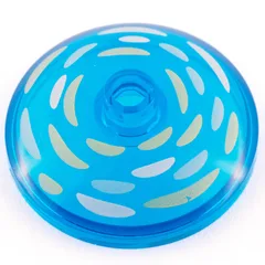 Dish 3 x 3 Inverted [Radar] with Shade of Yellow Paint Strokes in Circles Print, Trans-Dark Blue