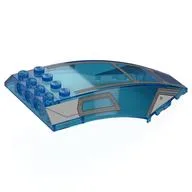 Windscreen 10 x 6 x 2 Curved with Light Bluish Grey/Dark Bluish Grey Cockpit Print, Trans-Dark Blue
