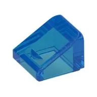 Brick Sloped 30° 1 x 1 x 2/3 (Cheese Slope), Trans-Dark Blue