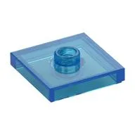 Plate Special 2 x 2 with Groove and Center Stud (Jumper), Trans-Dark Blue