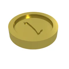 Money / Coin with "1" Gothic Type, Chrome Gold