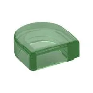 Tile Round 1 x 1 Half Circle, Trans-Green