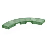 Tile 4 x 4 Curved, Macaroni, Trans-Green