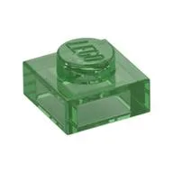 Plate 1 x 1, Trans-Green
