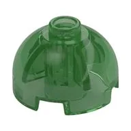 Brick Round 2 x 2 Dome Top, Hollow Stud, Trans-Green