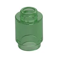 Brick Round 1 x 1 Open Stud, Trans-Green