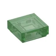 Tile 1 x 1 with Groove, Trans-Green