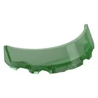 Windscreen 3 x 6 x 1 Curved with Rectangular Stud Holder in Bottom, Trans-Green