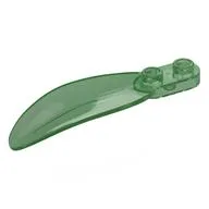 Plant, Leaf 2 x 6 x 1 with 2 Studs, Trans-Green