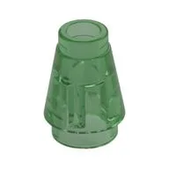 Cone 1 x 1 [Top Groove], Trans-Green