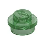 Plate Round 1 x 1 with Solid Stud, Trans-Green