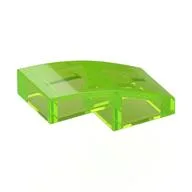 Brick Curved 2 x 1 No Studs [1/2 Bow], Trans-Bright Green