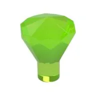 Rock 1 x 1 Jewel / Gem 24 Facet, Trans-Bright Green