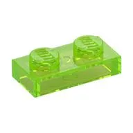 Plate 1 x 2, Trans-Bright Green