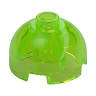 Brick Round 2 x 2 Dome Top, Hollow Stud, Trans-Bright Green