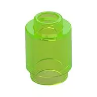 Brick Round 1 x 1 Open Stud, Trans-Bright Green
