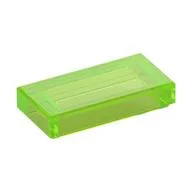 Tile 1 x 2 with Groove, Trans-Bright Green
