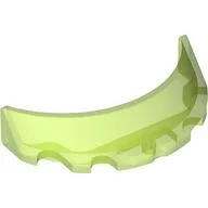 Windscreen 3 x 6 x 1 Curved with Rectangular Stud Holder in Bottom, Trans-Bright Green