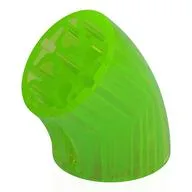 Brick Round 3 x 3 D. Tube with 45° Elbow and Axle Holes (Crossholes) at Each End, Trans-Bright Green