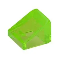 Brick Sloped 30° 1 x 1 x 2/3 (Cheese Slope), Trans-Bright Green