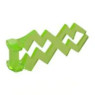 Wave / Lightning Angular, Double, Trans-Bright Green