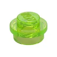 Plate Round 1 x 1 with Solid Stud, Trans-Bright Green
