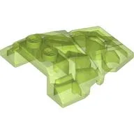 Brick Wedged, Sloped 4 x 4 Fractured Polygon Top, Trans-Bright Green