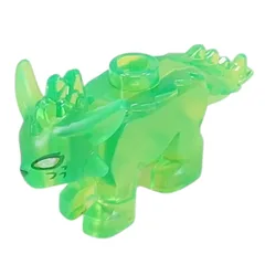 Creature, Treasure Creature with Dark Green/Silver Eyes, Spots Print, Trans-Bright Green