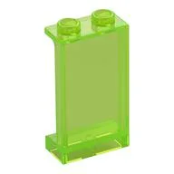 Panel 1 x 2 x 3 [Side Supports / Hollow Studs], Trans-Bright Green