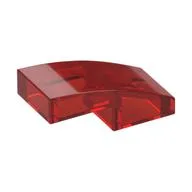 Brick Curved 2 x 1 No Studs [1/2 Bow], Trans-Red