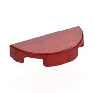Tile Round 1 x 2 Half Circle, Trans-Red