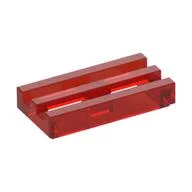 Tile Special 1 x 2 Grille with Bottom Groove, Trans-Red