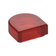 Tile Round 1 x 1 Half Circle, Trans-Red