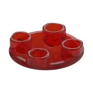 Plate Round 2 x 2 with Rounded Bottom [Boat Stud], Trans-Red