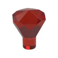 Rock 1 x 1 Jewel / Gem 24 Facet, Trans-Red