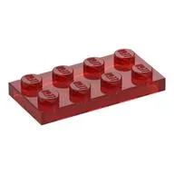 Plate 2 x 4, Trans-Red