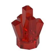 Rock 1 x 1 Crystal 5 Point, Trans-Red