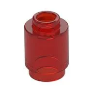 Brick Round 1 x 1 Open Stud, Trans-Red