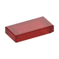Tile 1 x 2 with Groove, Trans-Red