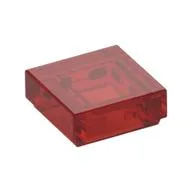 Tile 1 x 1 with Groove, Trans-Red