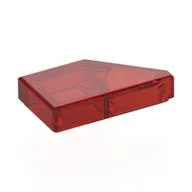 Tile 1 x 2 with Stud Notch Left, Trans-Red