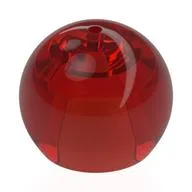 Helmet Round Sphere with Small Hole, Trans-Red